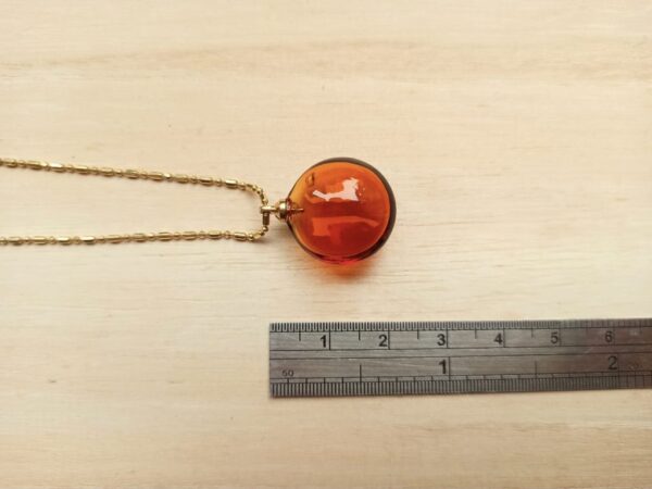 Amber colour glass diffuser bottle necklace