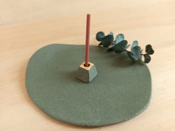 green brick incense holder