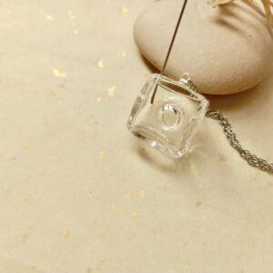 cool ice cube glass diffuser necklace