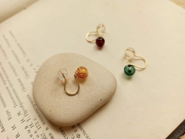 6mm small glass diffuser earrings