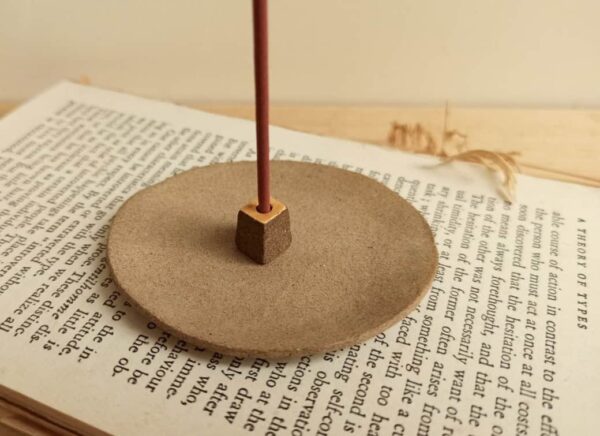 brown brick incense holder