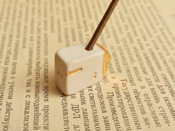 golden little house incense holder