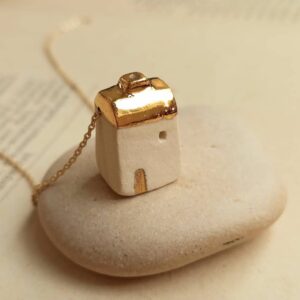 golden house diffuser necklace