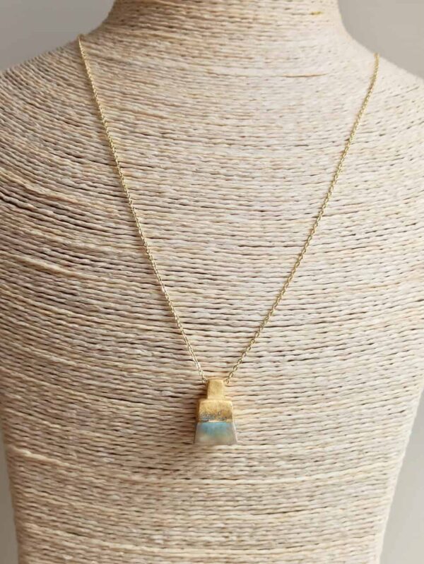 Blue gold diffuser bottle necklace