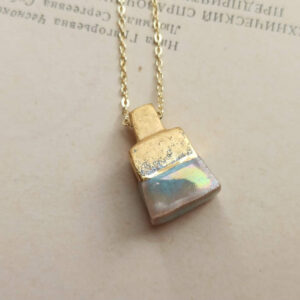 Blue gold diffuser bottle necklace