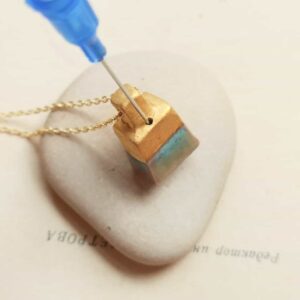 Blue gold diffuser bottle necklace