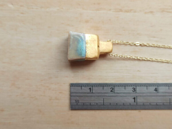 Blue gold diffuser bottle necklace