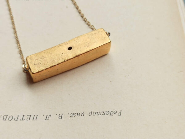 gold brick diffuser bottle necklace