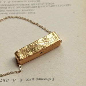 gold brick diffuser bottle necklace