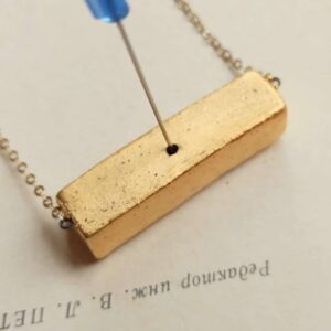 gold brick diffuser bottle necklace