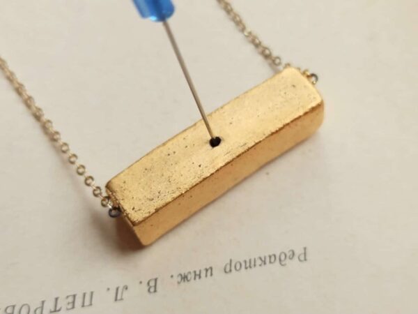 gold brick diffuser bottle necklace