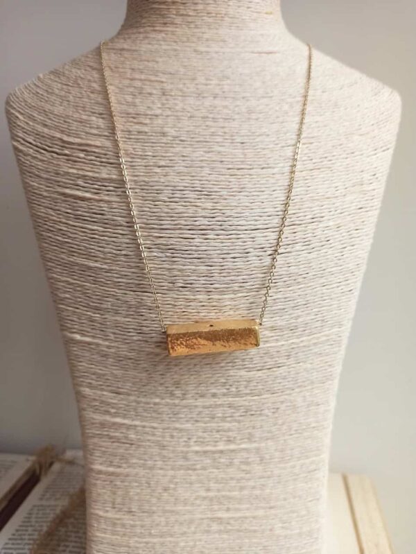 gold brick diffuser bottle necklace