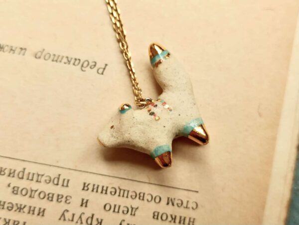 colour dotted fox ceramic diffuser necklace