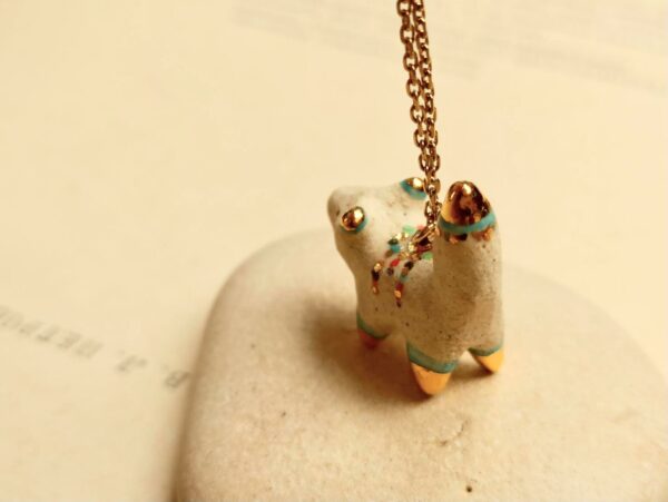 colour dotted fox ceramic diffuser necklace