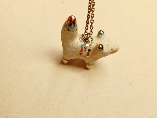 colour dotted fox ceramic diffuser necklace