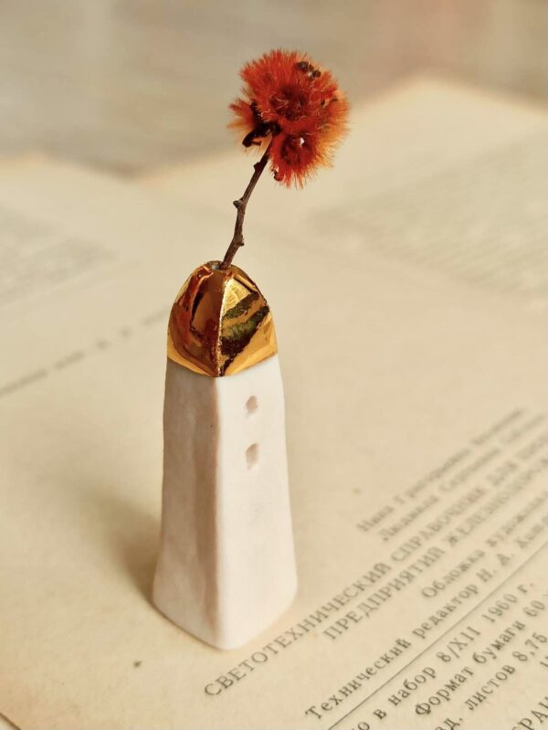 tall golden house incense holder