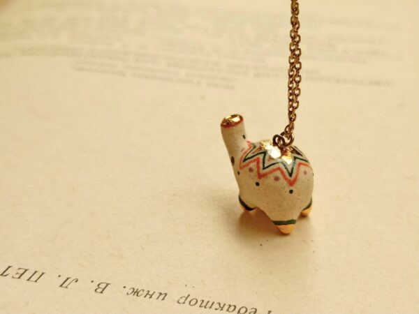 colour dotted elephant ceramic diffuser necklace