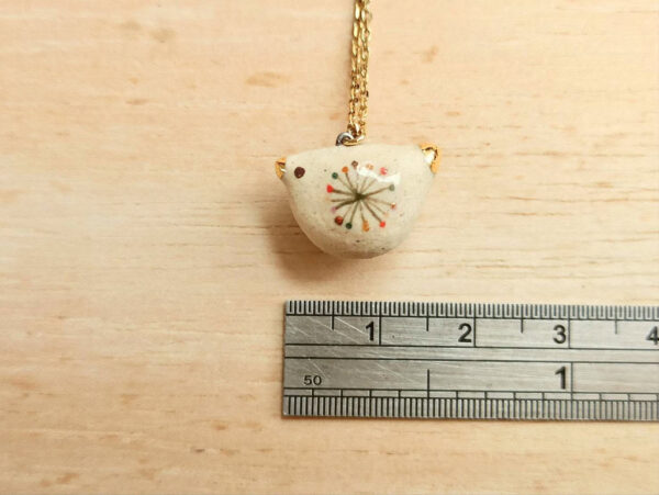 colour dotted bird ceramic diffuser necklace