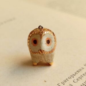 pink orange owl ceramic diffuser necklace