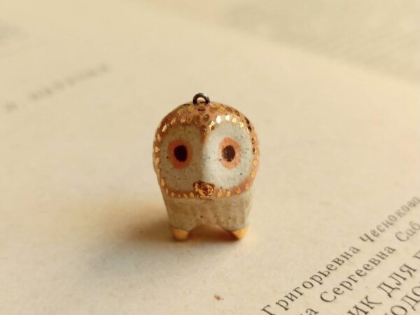 pink orange owl ceramic diffuser necklace