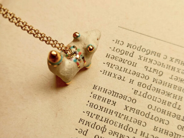 colour dotted fox ceramic diffuser necklace