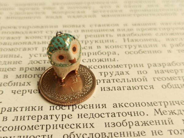 mint green owl ceramic diffuser necklace